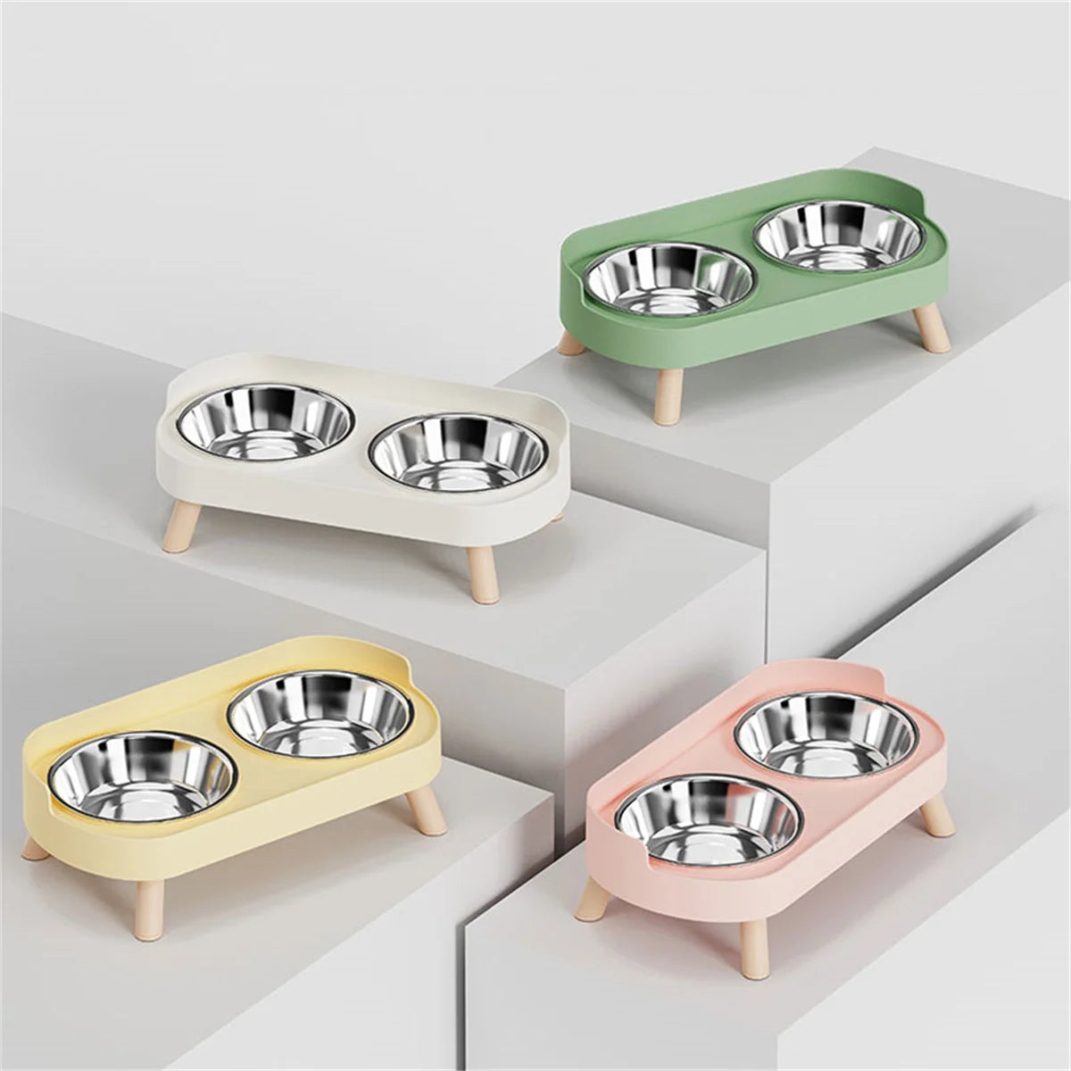 Colorful Double Bowl for Dogs and Cats with Large Capacity - Smarsty