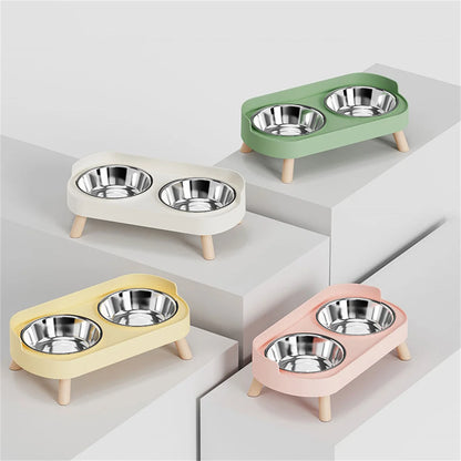 Colorful Double Bowl for Dogs and Cats with Large Capacity - Smarsty