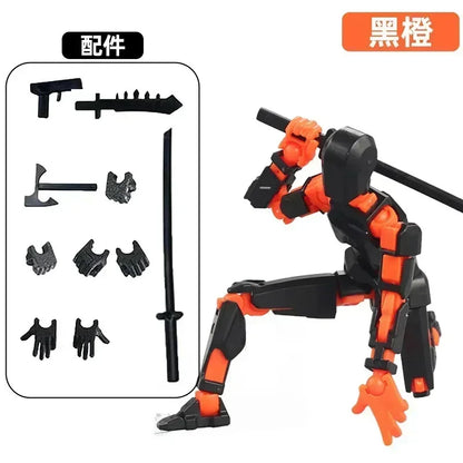 DIY Luminous T13 Multi-Jointed Movable Shapeshift Robot 3D Printed Mannequin Lucky robot and dog Action Figures Toys kids Gifts