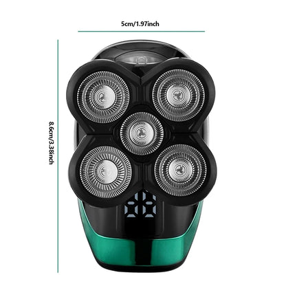 5 In 1 Men's Rechargeable Electric Shaver with Floating Heads - Smarsty