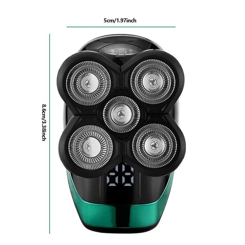 5 In 1 Men's Rechargeable Electric Shaver with Floating Heads - Smarsty