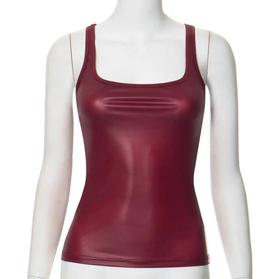 Solid Tank Top Women Edgy Clothes Y2k Accessories Sleeveless Ropa De Mujer Square Collar Camison Verano Korean Fashion Clothing - Smarsty