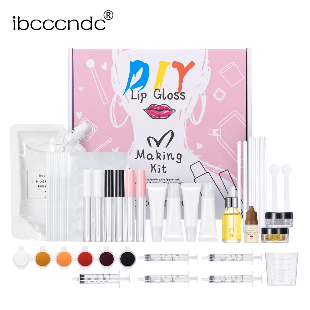 DIY Lip Gloss Making Kit Moisturizing Lip Gloss Base Diy Raw Material Tool Kit Shiny Glitter Lip Tints Glaze Handmade Cosmetics