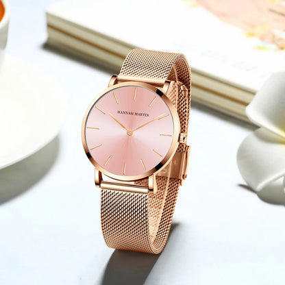 Rose Gold Women's Bracelet Watch with Japan Quartz Movement - Smarsty