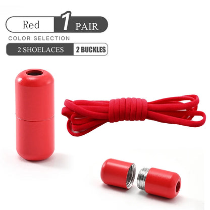 Elastic No Tie Shoelaces Semicircle Shoe Laces For Kids and Adult Sneakers Shoelace Quick Lazy Metal Lock Laces Shoe Strings - Smarsty