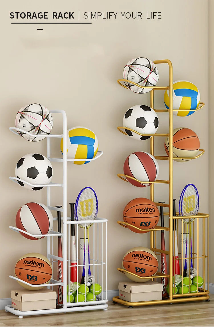 Indoor Children Basketball Storage Rack Put Ball Football Storage Basket Placed Rack Kindergarten Volleyball Stand Holder Space by Smarsty