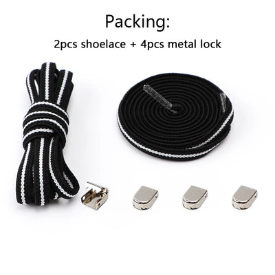 No Tie Elastic Shoe Laces One Size Fits All Adult and Kids Shoes Shoelaces for Sneakers Shoelace Tieless Flat Expand Shoestrings - Smarsty
