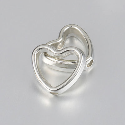 50pcs Heart Frame Beads Double Hole Spacers for Jewelry Making - Smarsty