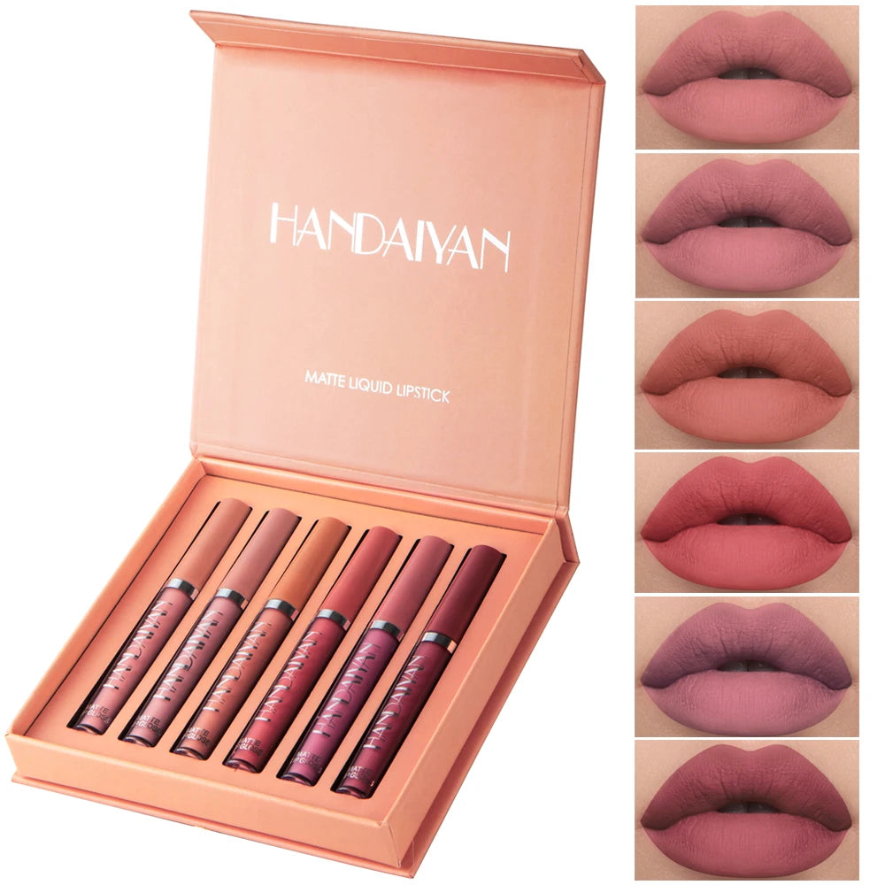 Handaiyan Set of 6 Long Lasting Non-Stick Lip Gloss - Smarsty