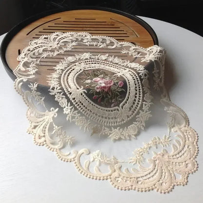 European Lace Embroidered Coaster for Christmas Decor - Smarsty