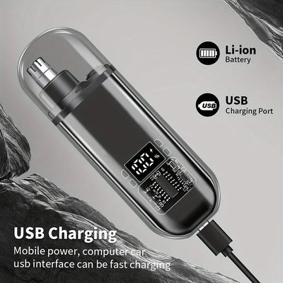 Suitable for men, USB charging nose and ear hair trimmer portable electric nose hair clipper, mini compact design, quick chargin