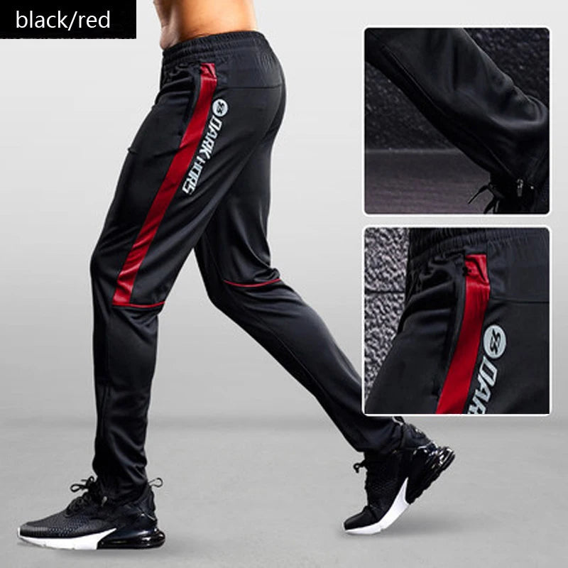 Men Sport Pants Running Pants With Zipper Pockets Soccer Training Jogging Sports Trousers Fitness Football Leggings Sweatpants - Smarsty