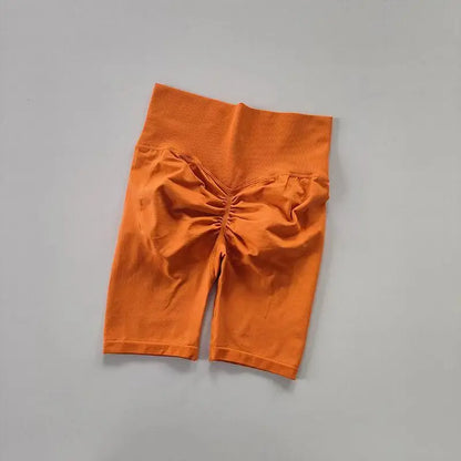 Women Yoga Shorts High Waist Sport Shorts Hip Push Up Soft Fitness Quick Dry Running Shorts Tummy Control Workout Gym Shorts - Smarsty