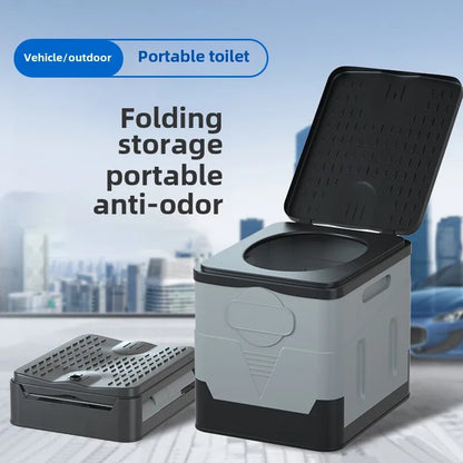 Portable Car Folding Toilet Toilet Camping Emergency Artifact Car Travel Emergency Outdoor Mobile Toilet Camping Equipment