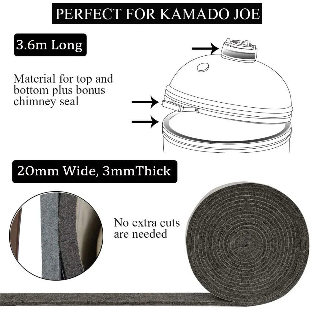 High Temperature Grill Gasket Replacement for Kamado Smokers - Smarsty