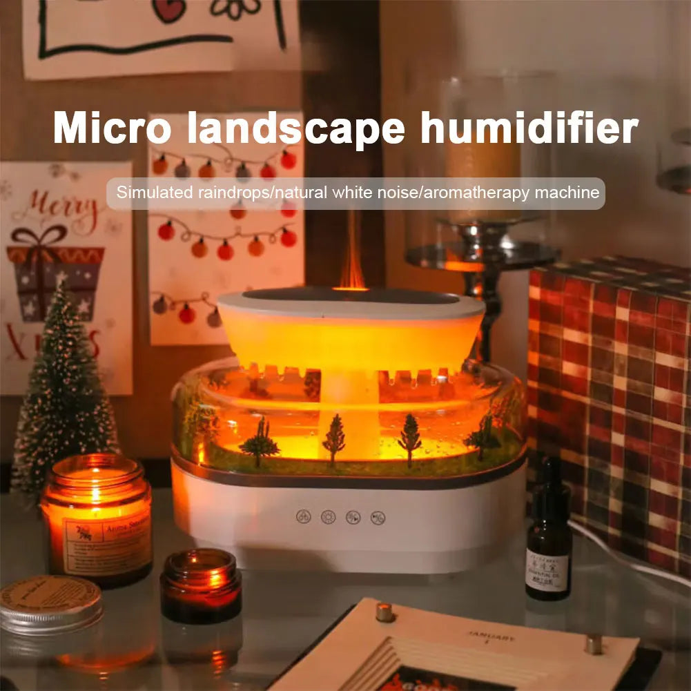 Air Humidifier Water Drip Micro Landscape Essential Oil Diffuser with 7 Night Light Aroma Diffuser for Home Office