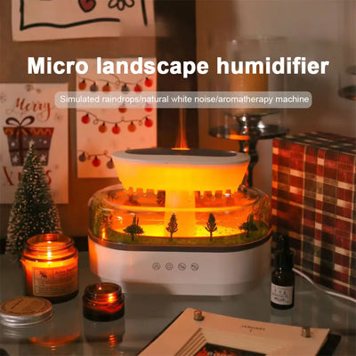Air Humidifier Water Drip Micro Landscape Essential Oil Diffuser with 7 Night Light Aroma Diffuser for Home Office