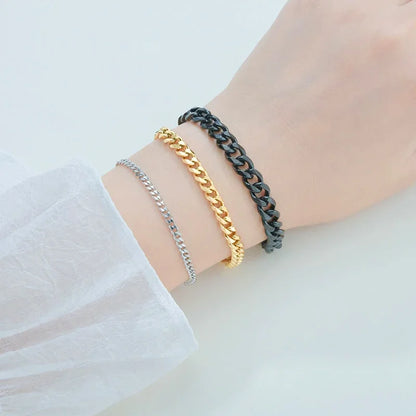 Stainless Steel Cuban Chain Bracelet Unisex Fashion Wristband - Smarsty