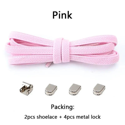 No tie Shoe laces Elastic laces Sneakers Flat Shoelaces without ties Quick Shoelace for Shoes Kids Adult One Size fits All Shoes - Smarsty