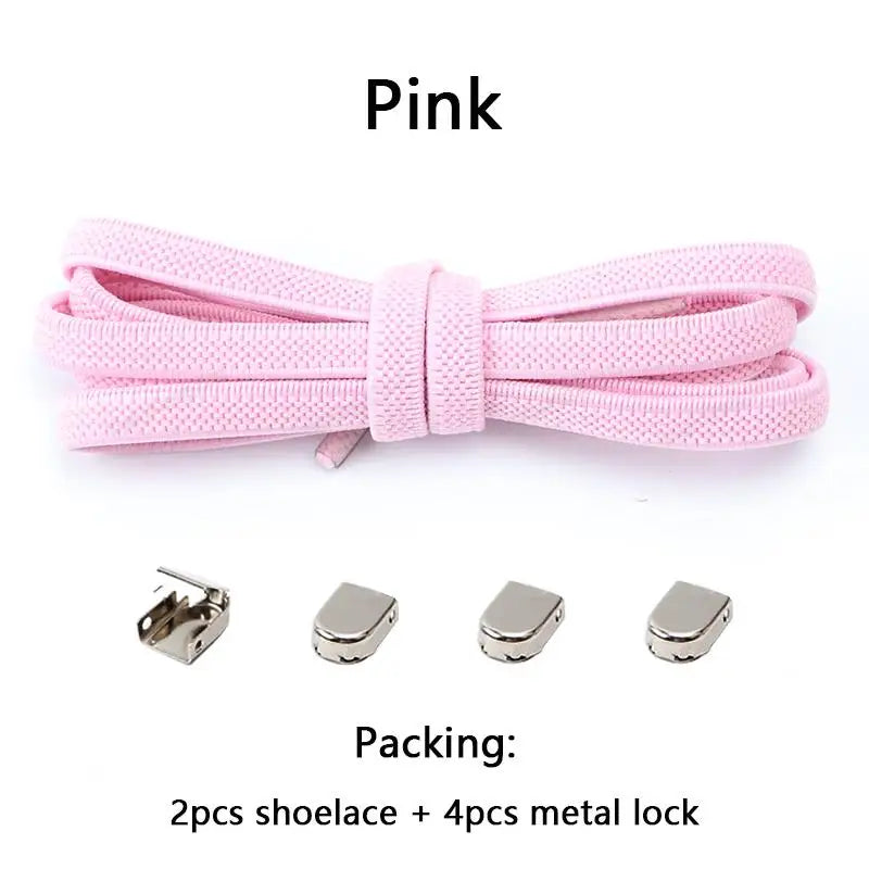No tie Shoe laces Elastic laces Sneakers Flat Shoelaces without ties Quick Shoelace for Shoes Kids Adult One Size fits All Shoes - Smarsty