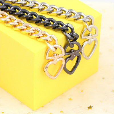 1pc Metal Purse Chain Strap Extender Heart Shape Purse Chain for Accessory Charms, Lengthen Crossbody Shoulder Handbags Strap - Smarsty