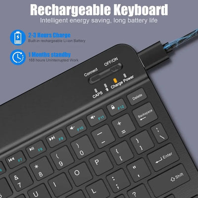Bluetooth Keyboard for iPad 10th Generation iPad Pro 13 12 11 10 9 8 7 Inch iPad Air 13 11th iPad Mini Samsung Xiaomi Tablets - Smarsty