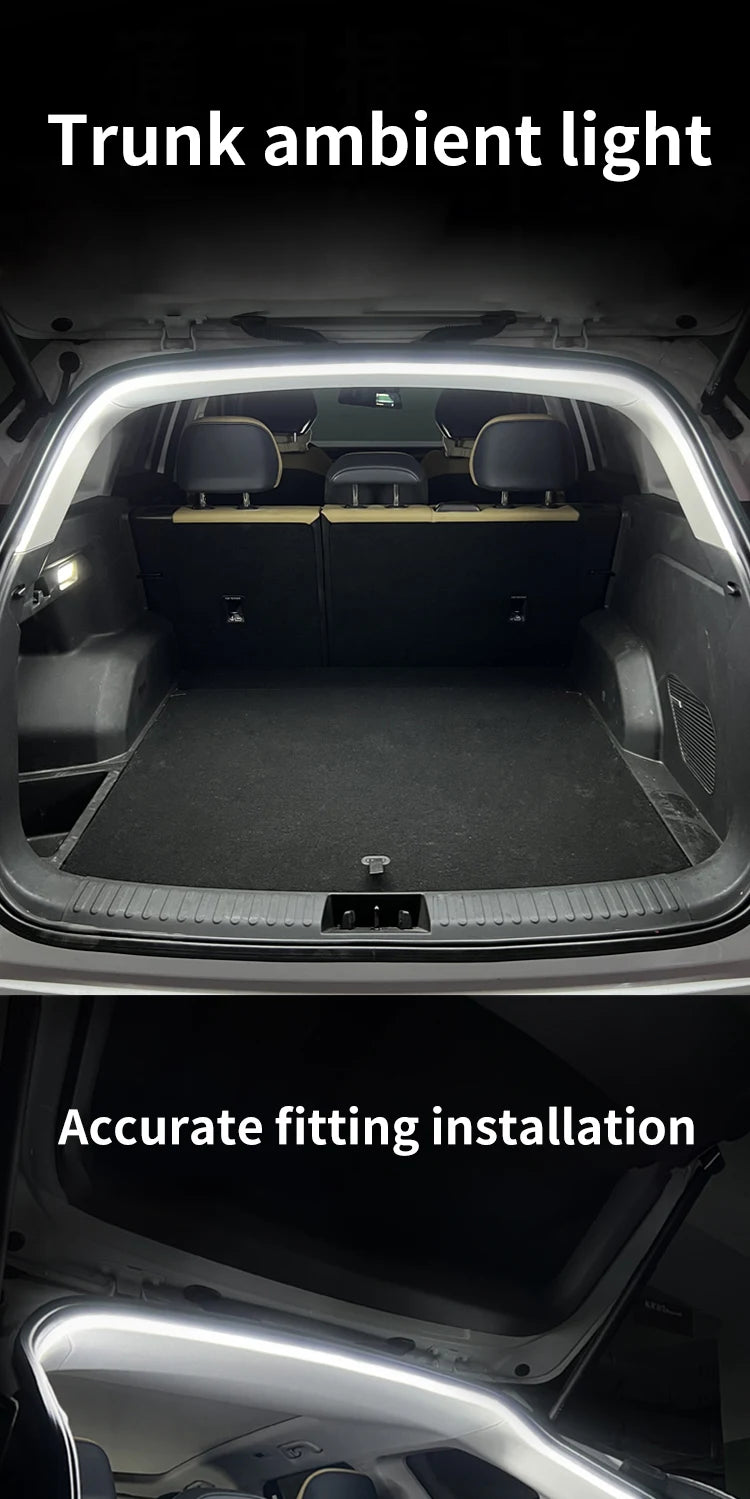 Car high brightness trunk lighting ambient light interior decoration LED wiring free automatic sensing tailgate light strip - Smarsty