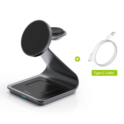 Magnetic Wireless Charger 3 in 1 Station for iPhone Watch - Smarsty