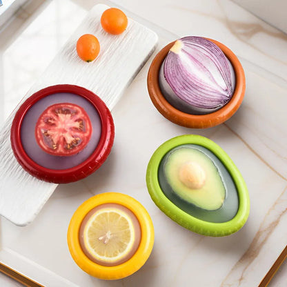 1/4Pcs Silicone Lid Vegetable Crisper Food Storage Box for Scallion  Fruits Kitchen Storage Organization Reusable Accessories