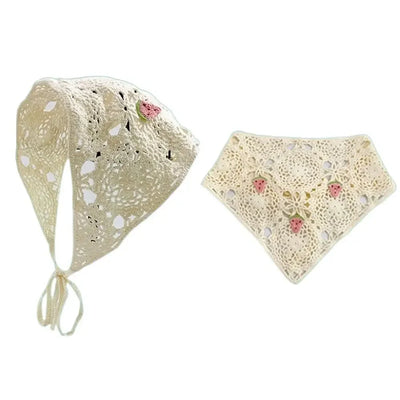 Lace Triangle Scarf Breathable Summer Crochet Headband - Smarsty
