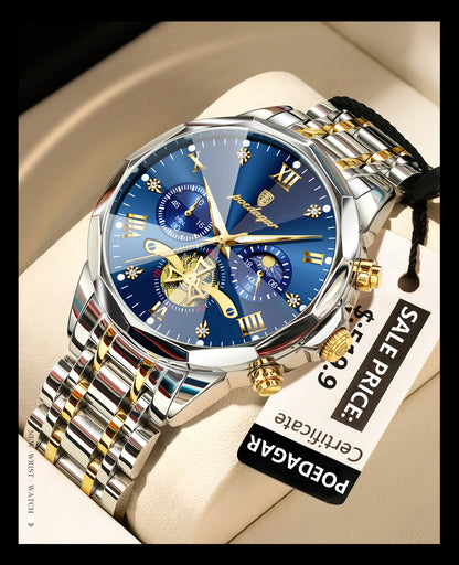 Luxury Waterproof Men's Chronograph Watch with Luminous Features - Smarsty