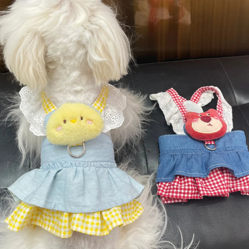 Lace Dog Harness Dress for Small Breed Comfort - Smarsty