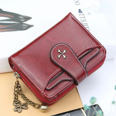 Women Wallets and Purses PU Leather Money Bag Female Short Hasp Purse Small Coin Card Holders Blue Red Clutch New Women Wallet - Smarsty
