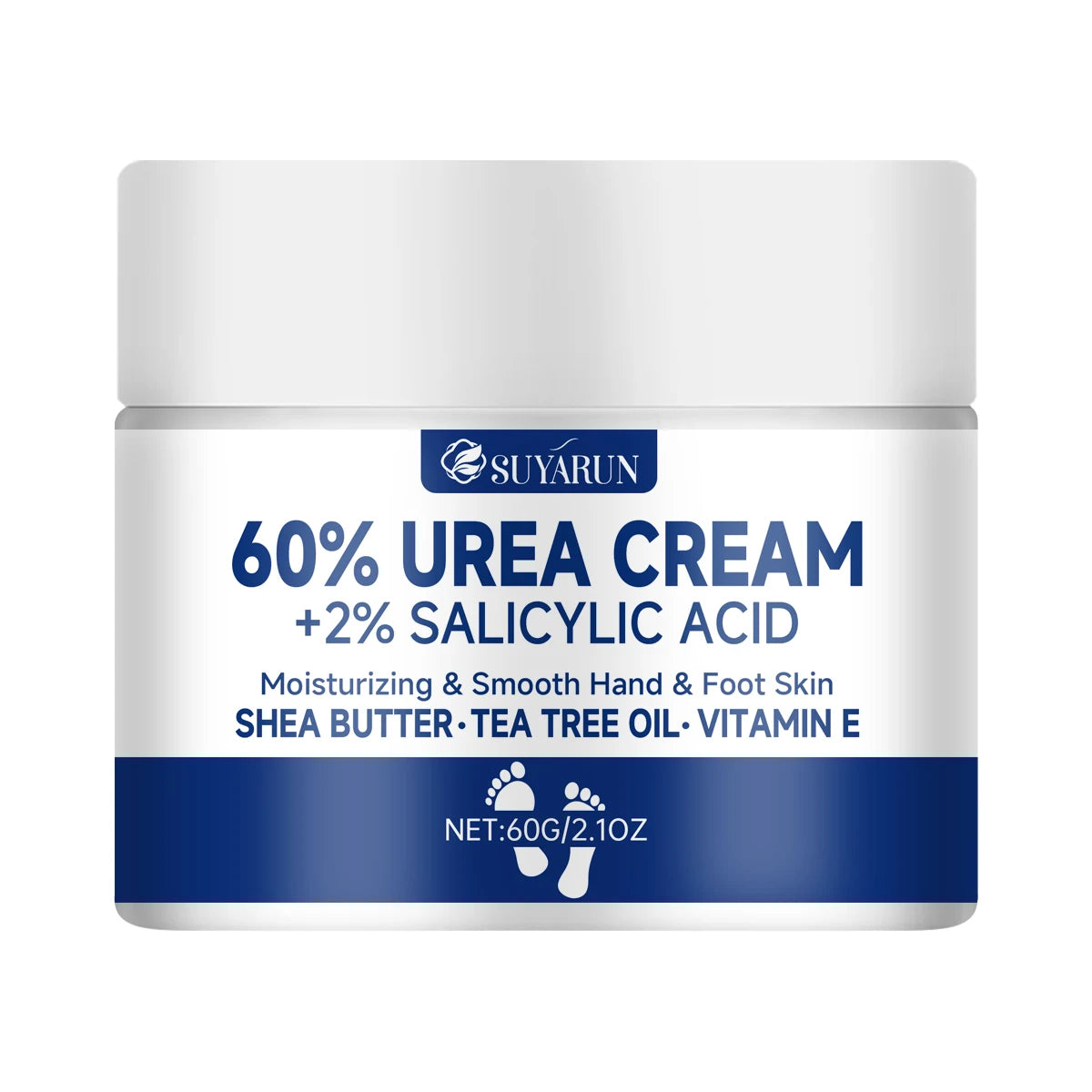 SUYARUN 60% Urea Foot Cream for Cracked Heels & Dry Skin - Intensive Moisturizing Treatment, Callus Remover, Diabetic Foot Care. - Smarsty