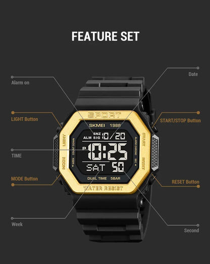 Skmei 1988 Waterproof Digital Sport Watch for Men - Smarsty