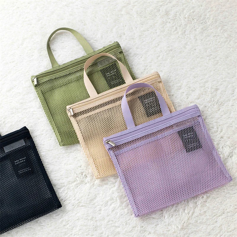 Mesh Makeup Toiletry Storage Bags Handbags Portable Travel Washing Body Shower Tools Organizer Hanging Cosmetic Organizer Pouch - Smarsty