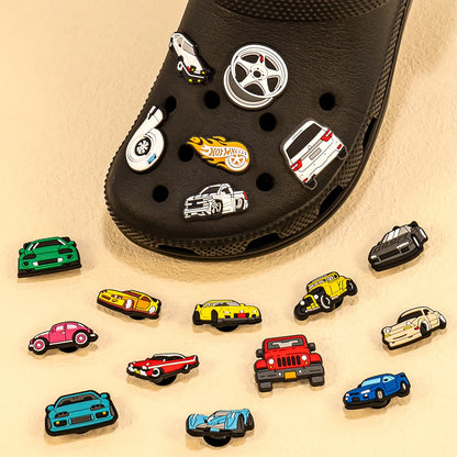 1-20pcs Car Shoe Charms Cool Vehicle Shoe Accessories Cartoon Decorations Pins for Men Boys Kids DIY Clog Buckle Garden Sandal
