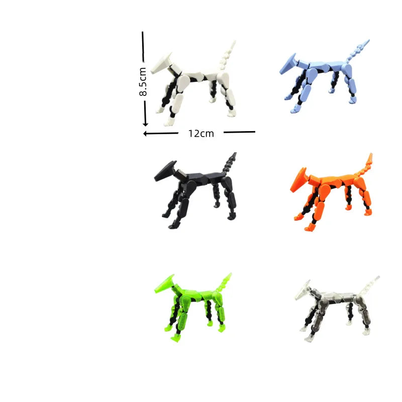 DIY Luminous T13 Multi-Jointed Movable Shapeshift Robot 3D Printed Mannequin Lucky robot and dog Action Figures Toys kids Gifts