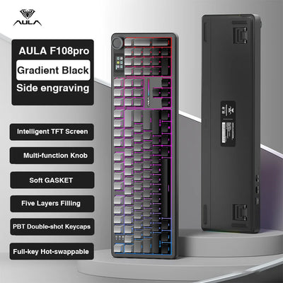 Wireless Gaming Keyboard With Macro Keys And TFT Display - Smarsty