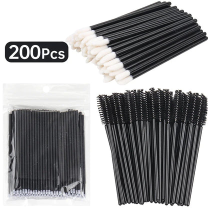 200 Pcs Disposable Makeup Brushes for Eyelash and Lip Application - Smarsty