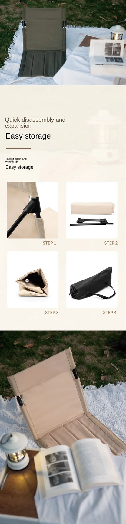 Outdoor Camping Lightweight Comfortable Folding Chair Park Leisure Beach Chair Portable Single Lazy Chair Back Chair by Smarsty