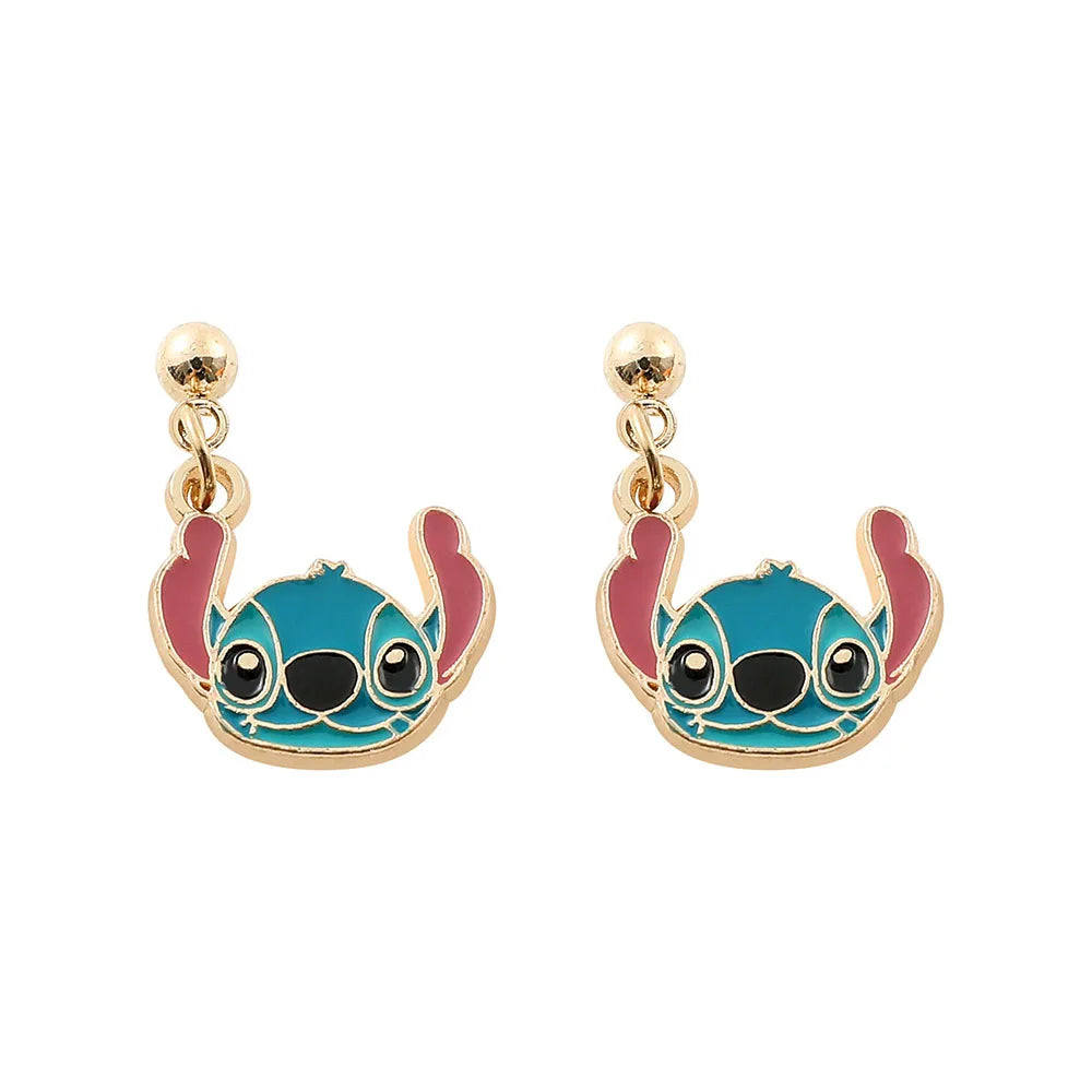 Cute Disney Stitch Flower Stud Earrings for Women and Girls - Smarsty