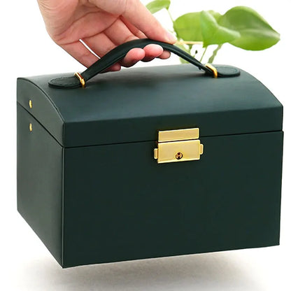 Multi Functional Three Layer Leather Jewelry Box - Smarsty