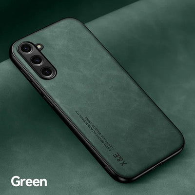 Leather Phone Case With Metal Plate For Car Mount Support - Smarsty