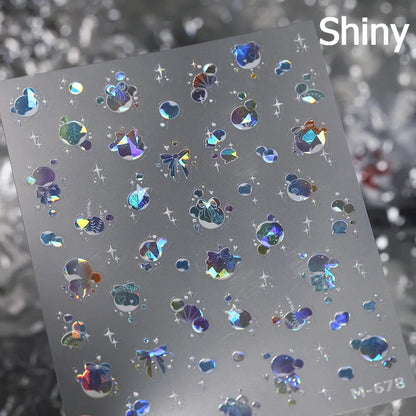 5D Summer Beach Nail Stickers with Shiny Sea Designs - Smarsty