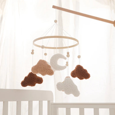 Baby Crib Mobile Bed Bell Rattle Toys Wooden Crochet Stars Pendant Bed Bell Toys Newborn Comfort Crib Bracket Hanging Toys Gifts by Smarsty