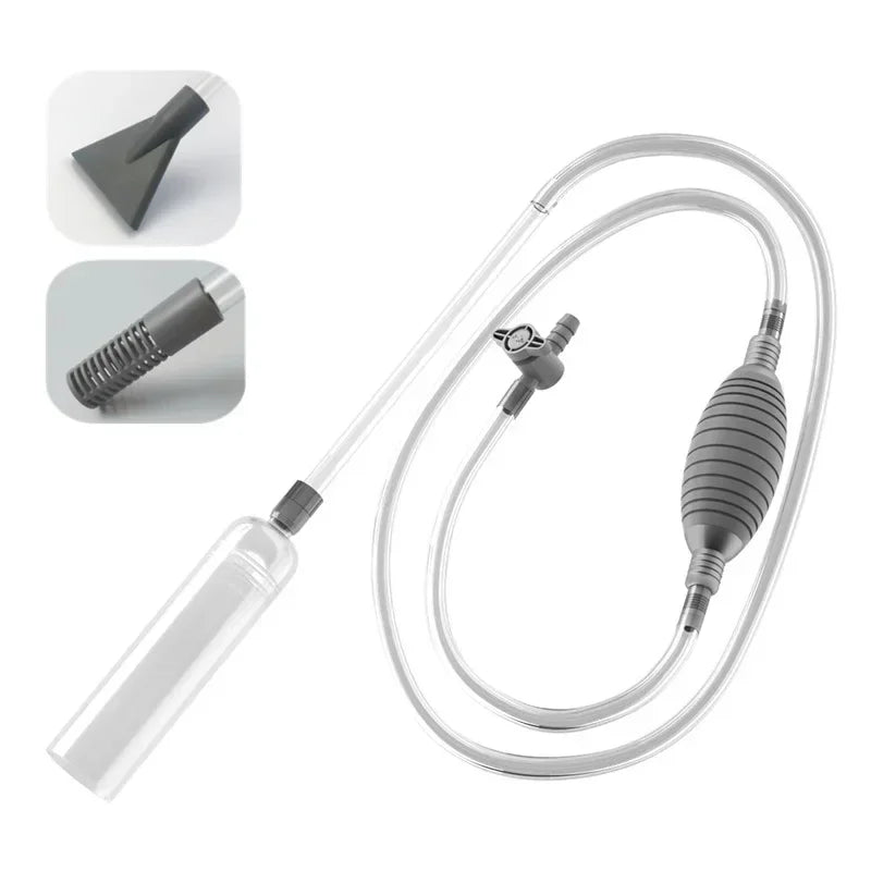 Siphon Pump with Filter Nozzle Fish Tank Water Changer Air Pump Cleaning Accessorie Handheld Aquarium Gravel Cleaner Vacuum Tool - Smarsty