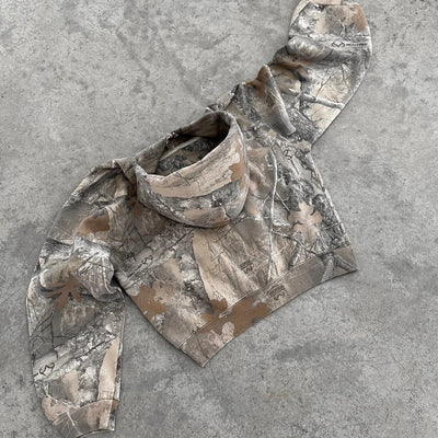 Y2K Retro zip up Hoodie Men Camouflage Pattern zipper Sweatshirt High Street Hip Hop Streetwear Oversized Unisex Camo Hoodie - Smarsty