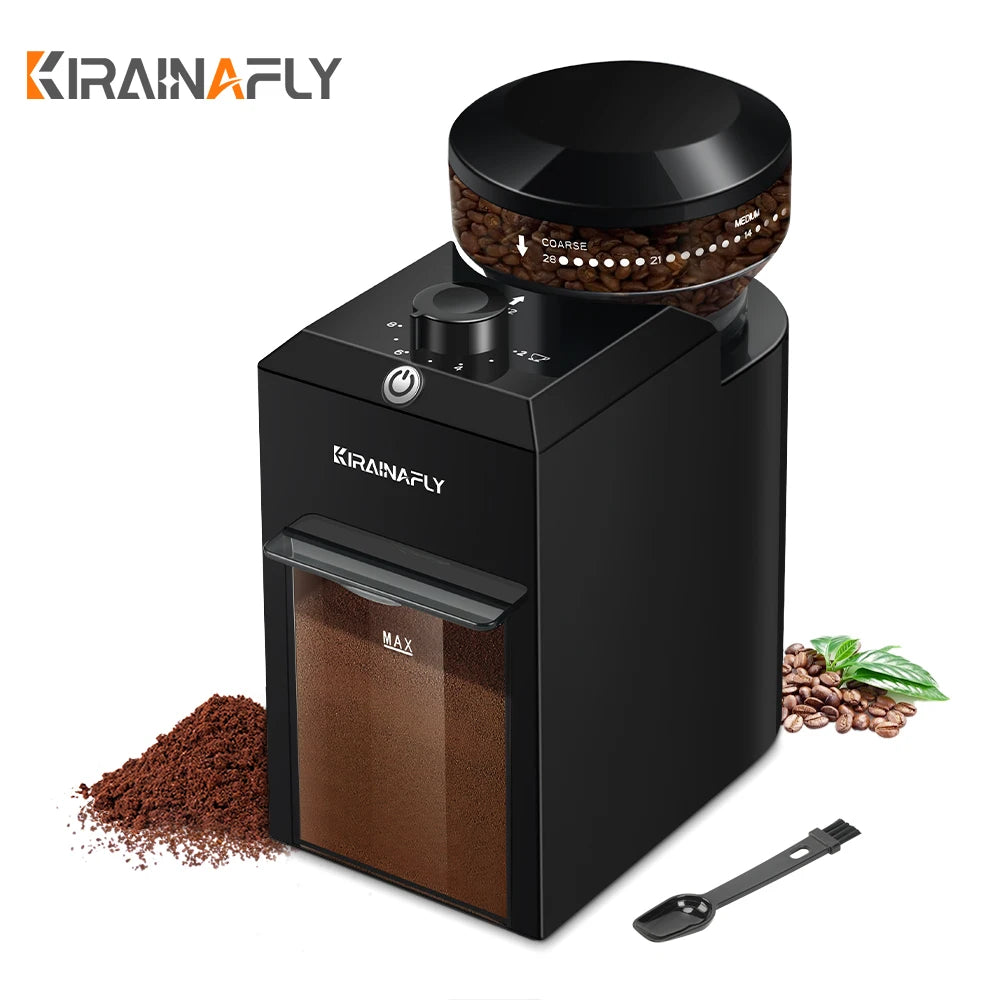 Automatic Burr Mill Coffee Grinder Electric Coffee Bean Grinding With 28 Adjustable Gears for Espresso French Press Drip Coffee - Smarsty