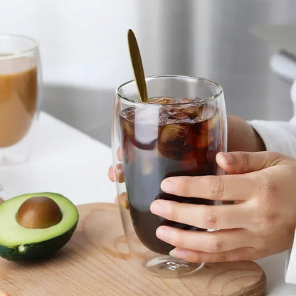 Heat Resistant Double Wall Glass Cup for Coffee and Beer - Smarsty